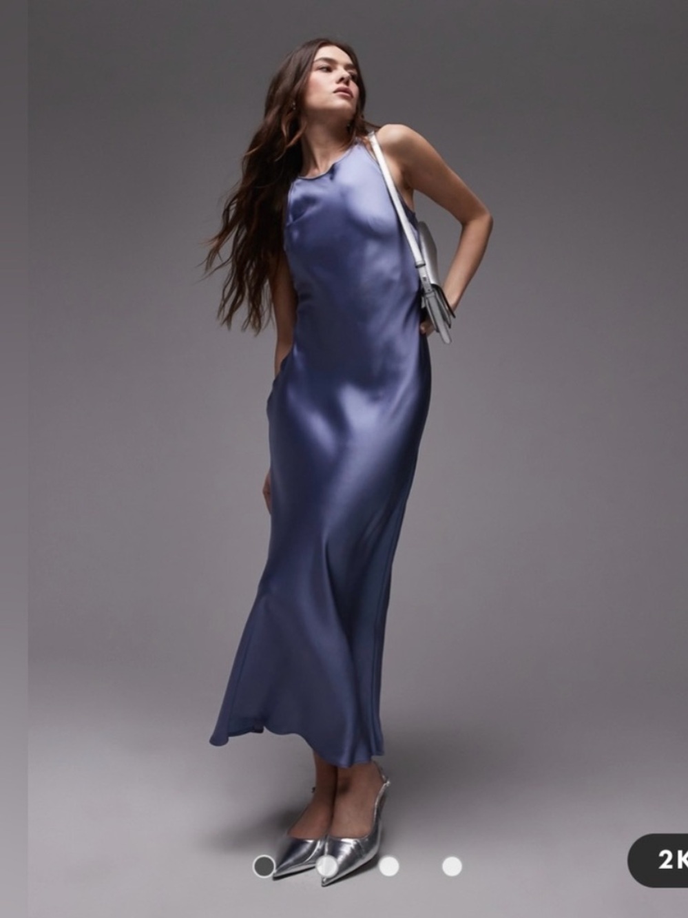 & Other Stories sleeveless satin midi dress